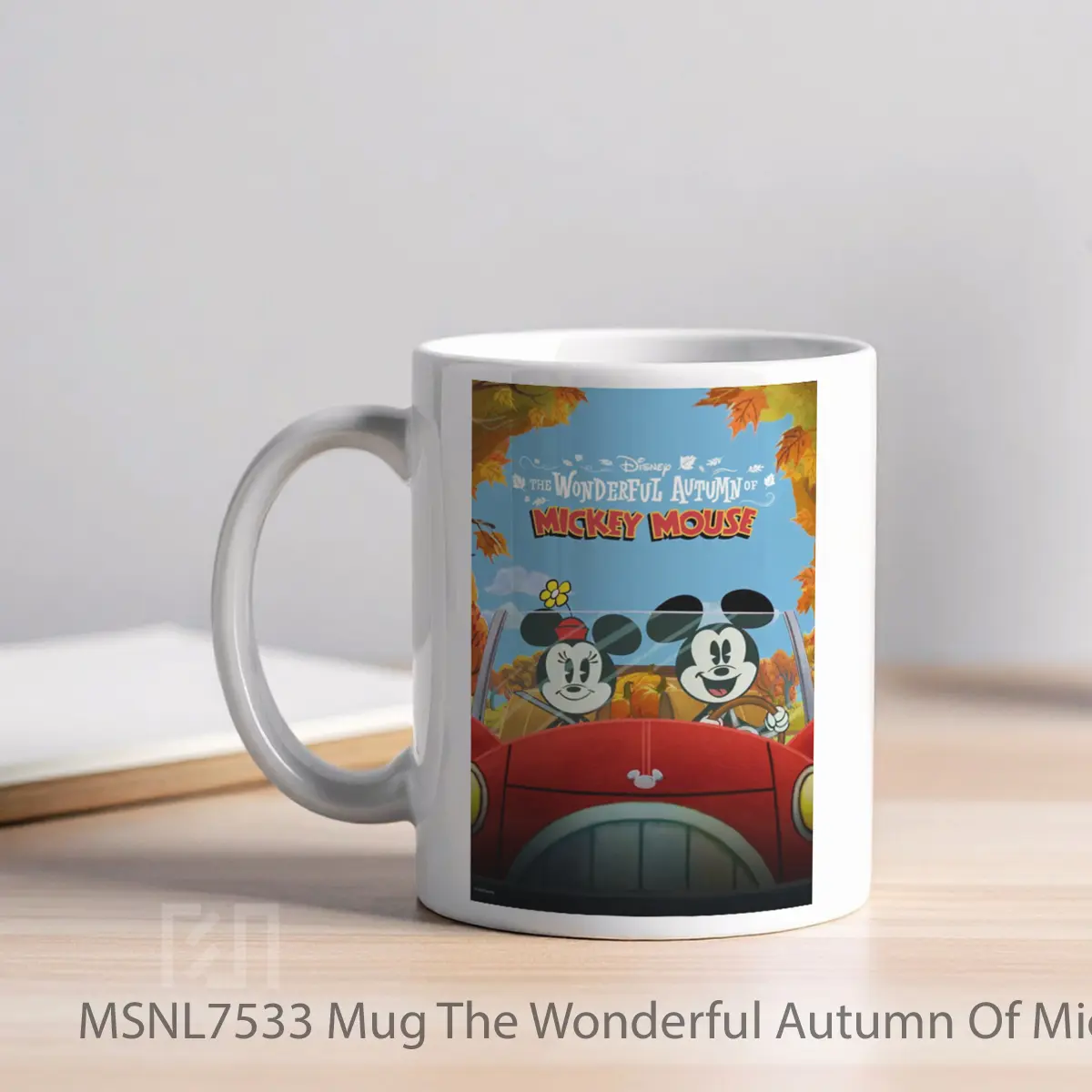 Mug The Wonderful Autumn Of Mickey Mouse Gelas Keramik Tema Film MSNL7533 - Tampak Kiri
