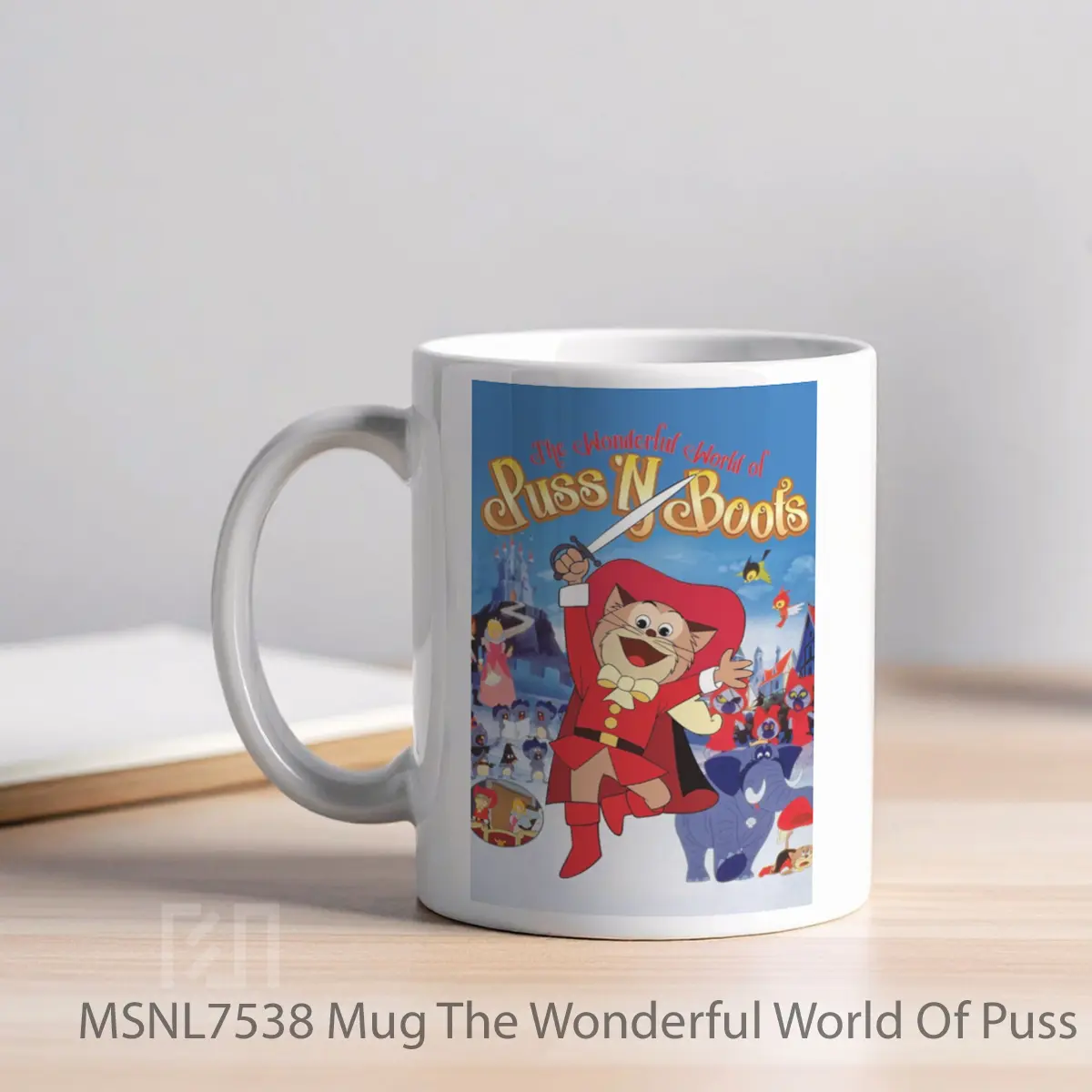 Mug The Wonderful World Of Puss N Boots Gelas Keramik Tema Film MSNL7538 - Tampak Kiri