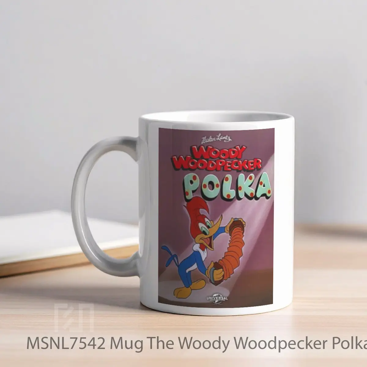 Mug The Woody Woodpecker Polka Gelas Keramik Tema Film MSNL7542 - Tampak Kiri