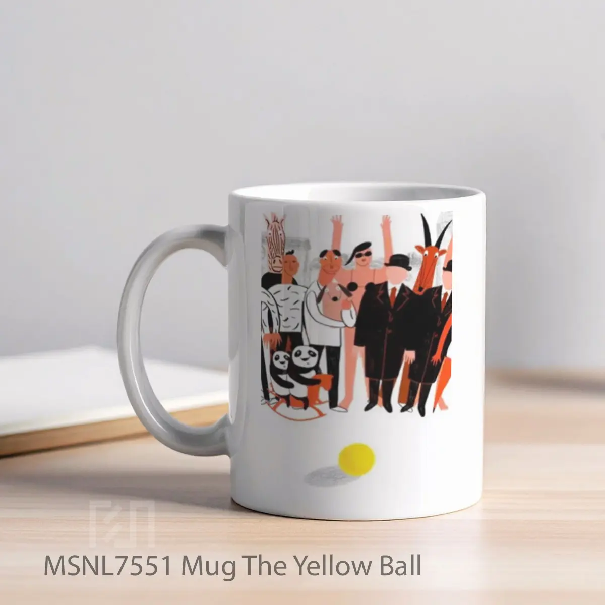 Mug The Yellow Ball Gelas Keramik Tema Film MSNL7551 - Tampak Kiri