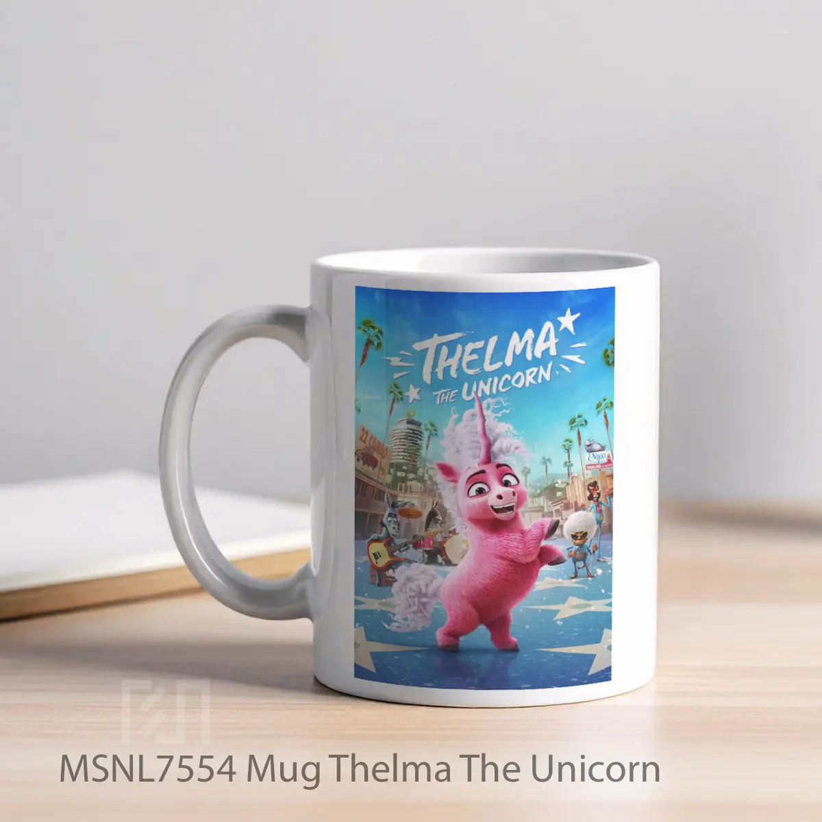 Mug Thelma The Unicorn Gelas Keramik Tema Film MSNL7554 - Tampak Kiri