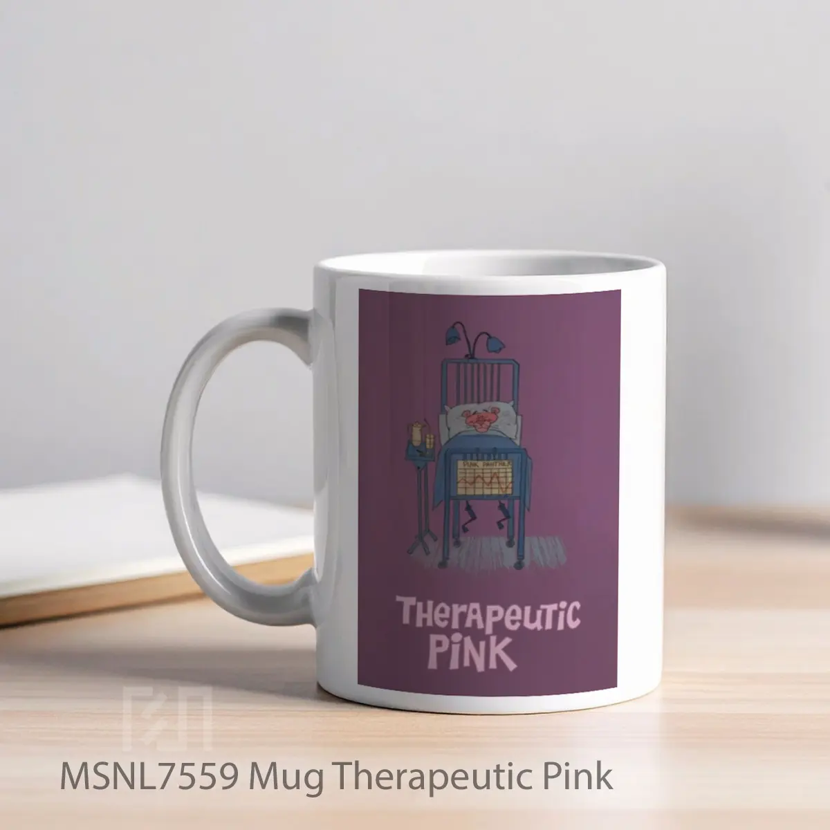 Mug Therapeutic Pink Gelas Keramik Tema Film MSNL7559 - Tampak Kiri