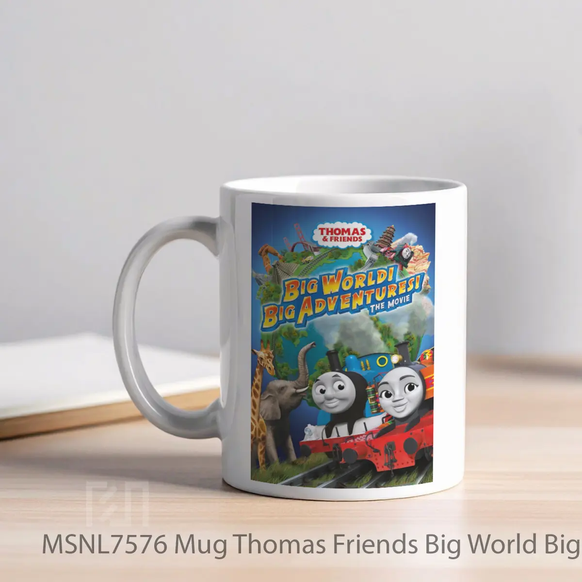 Mug Thomas Friends Big World Big Adventures The Movie Gelas Keramik Tema Film MSNL7576 - Tampak Kiri