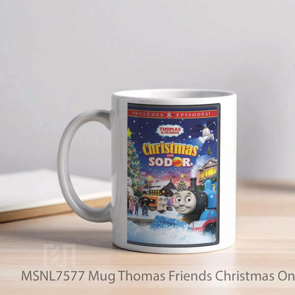 Mug Thomas Friends Christmas On Sodor Gelas Keramik Tema Film MSNL7577 - Tampak Kiri
