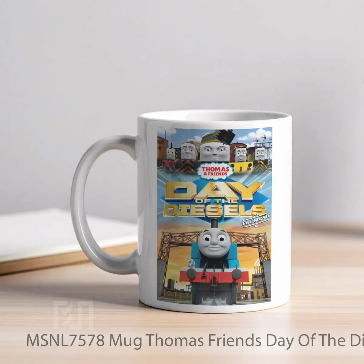 Mug Thomas Friends Day Of The Diesels The Movie Gelas Keramik Tema Film MSNL7578 - Tampak Kiri