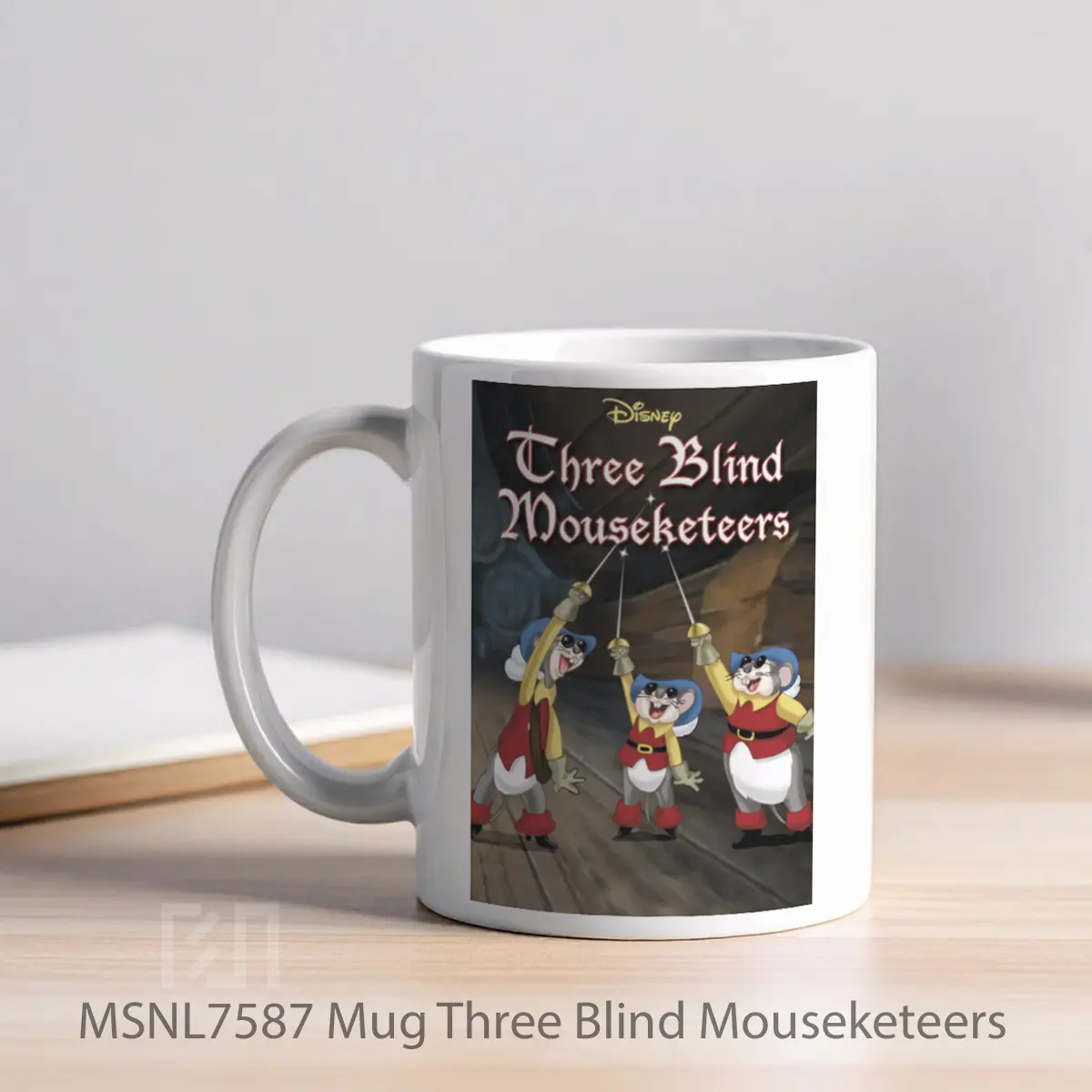 Mug Three Blind Mouseketeers Gelas Keramik Tema Film MSNL7587 - Tampak Kiri