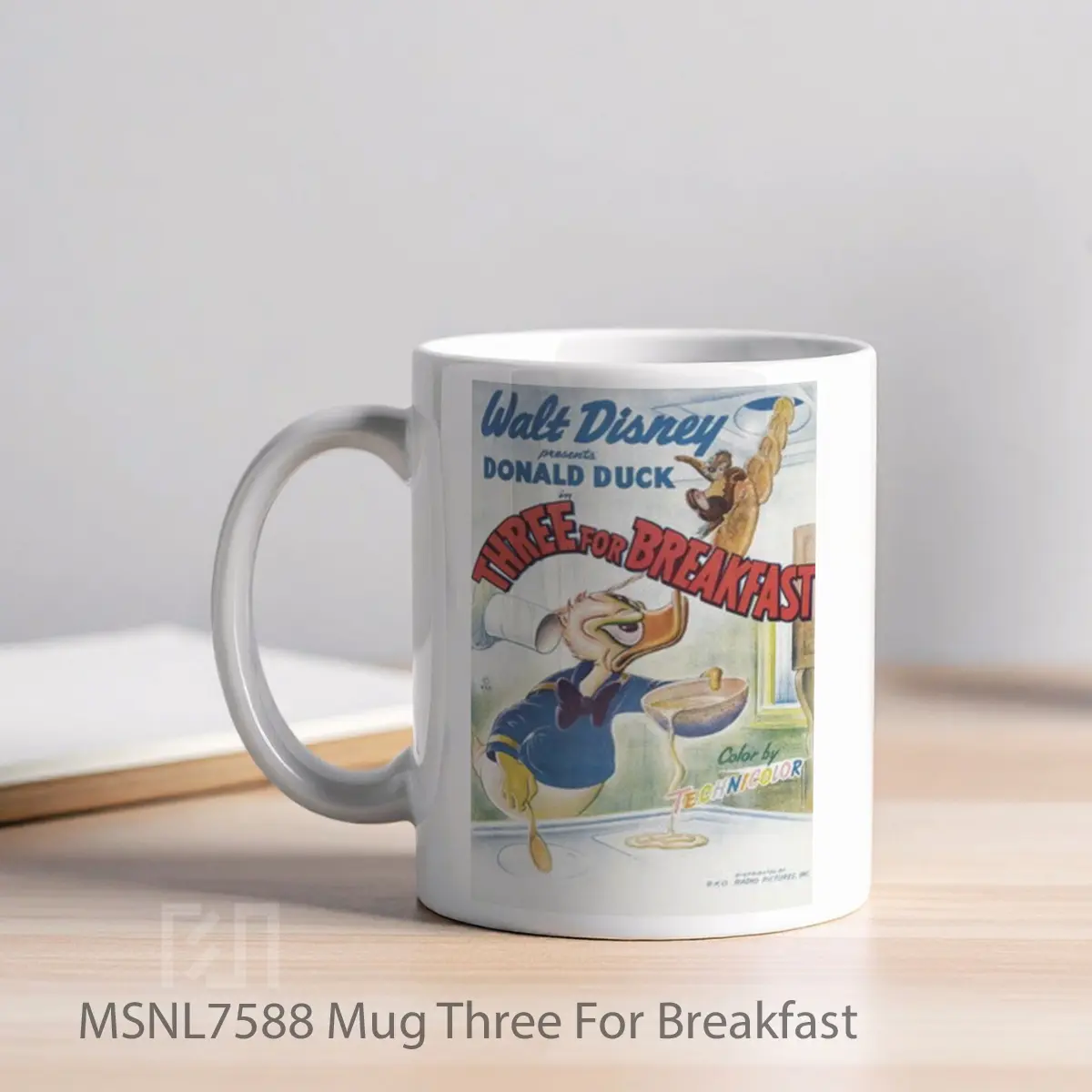 Mug Three For Breakfast Gelas Keramik Tema Film MSNL7588 - Tampak Kiri