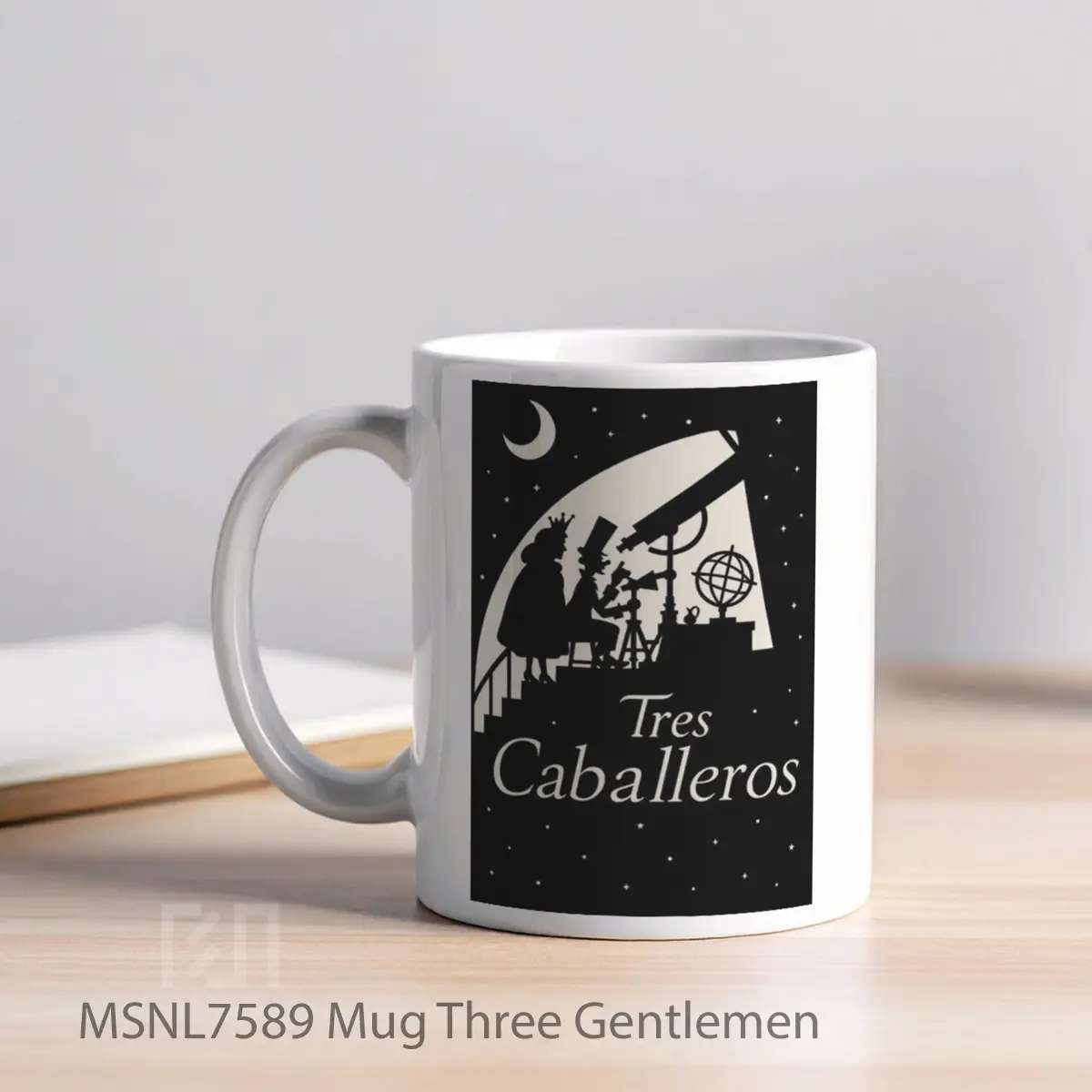 Mug Three Gentlemen Gelas Keramik Tema Film MSNL7589 - Tampak Kiri
