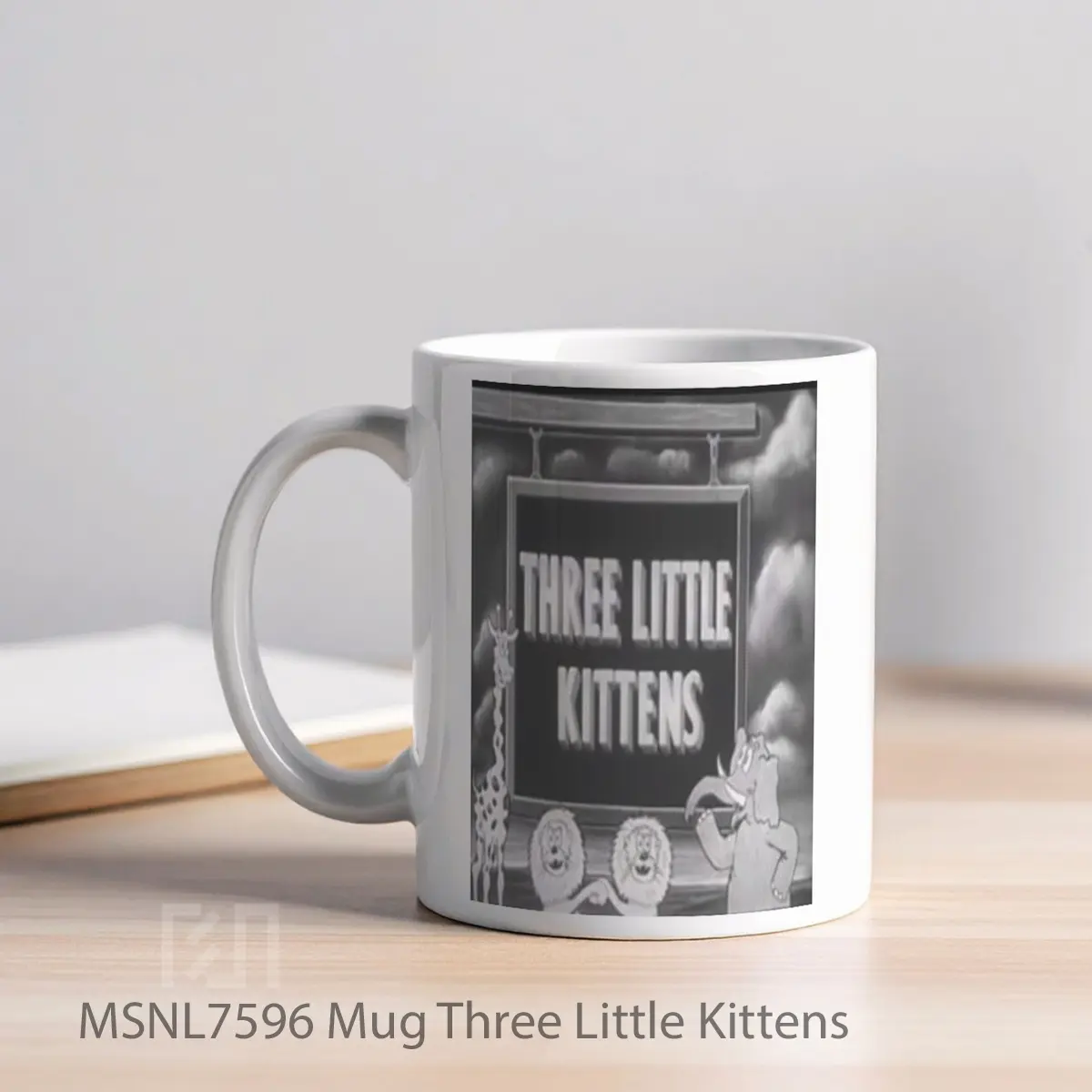 Mug Three Little Kittens Gelas Keramik Tema Film MSNL7596 - Tampak Kiri