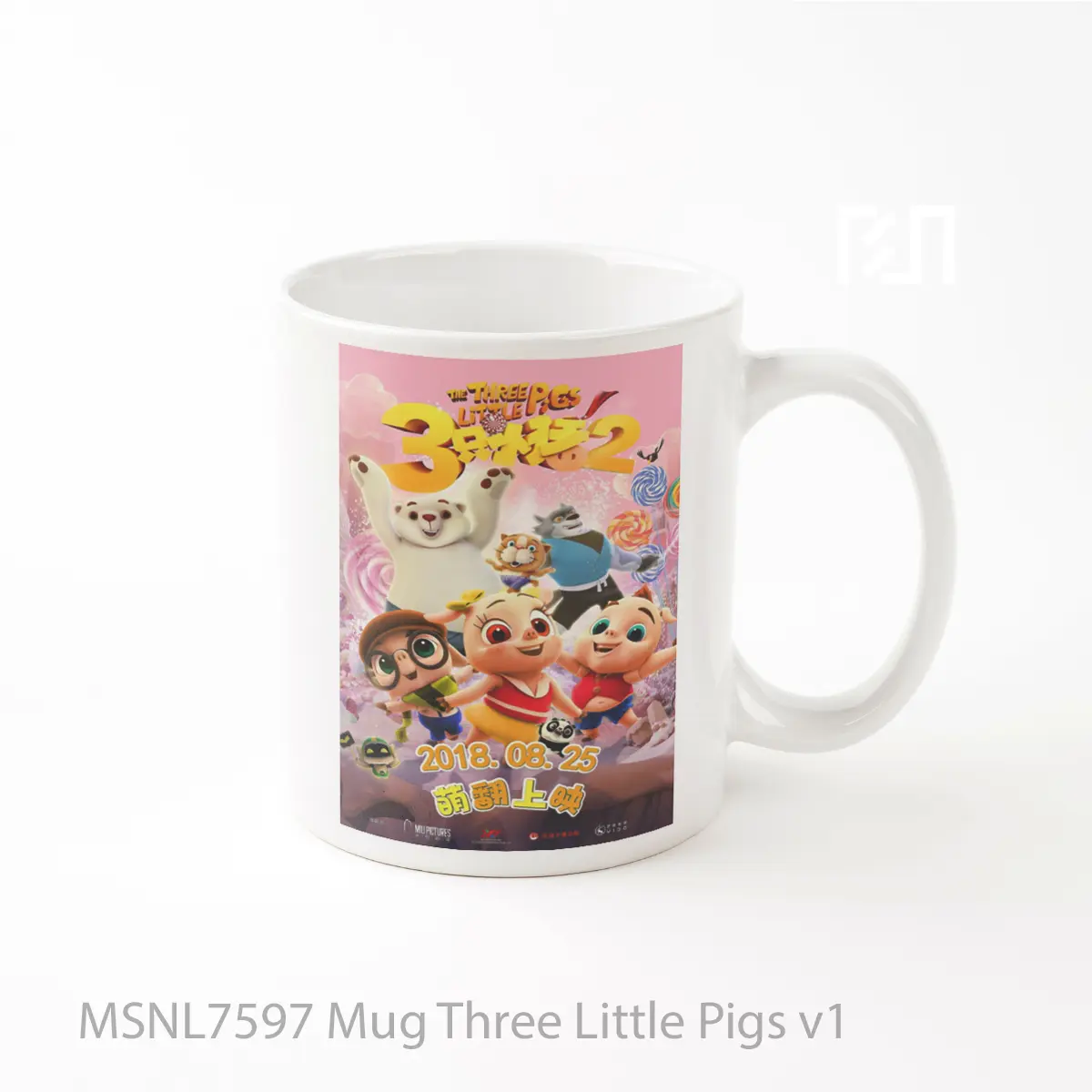 Mug Three Little Pigs V1 Gelas Keramik Tema Film MSNL7597
