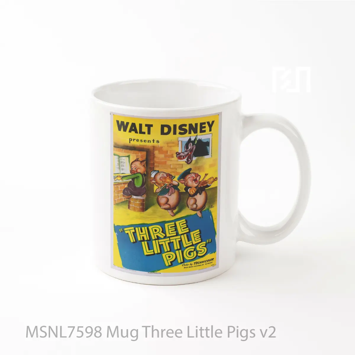 Mug Three Little Pigs V2 Gelas Keramik Tema Film MSNL7598