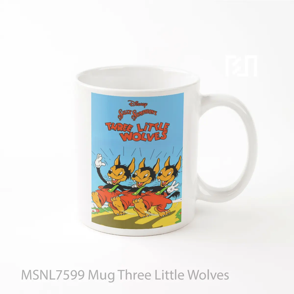 Mug Three Little Wolves Gelas Keramik Tema Film MSNL7599