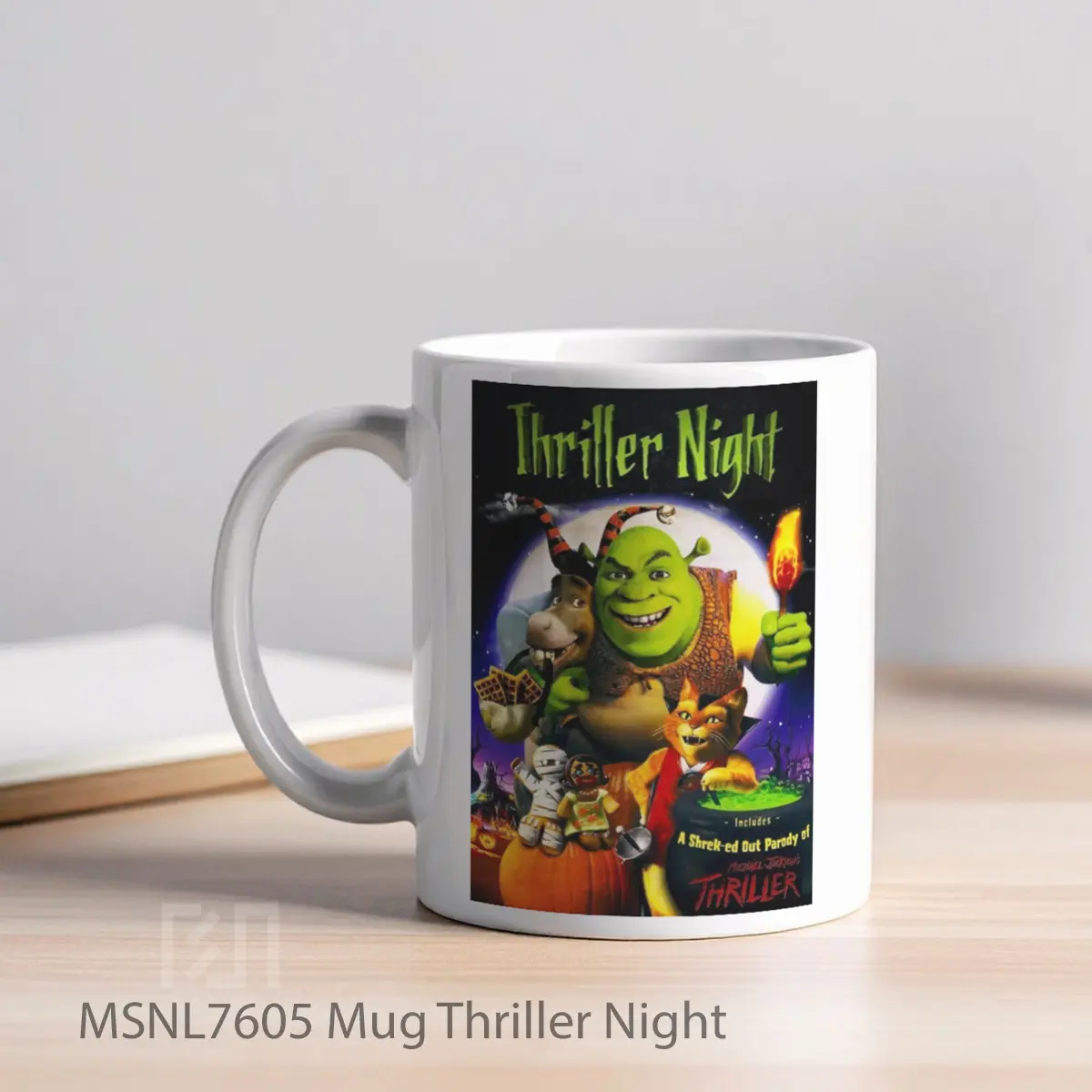 Mug Thriller Night Gelas Keramik Tema Film MSNL7605 - Tampak Kiri