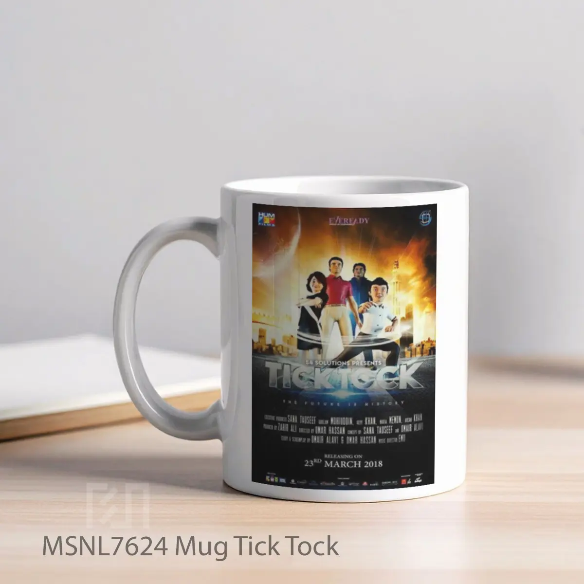 Mug Tick Tock Gelas Keramik Tema Film MSNL7624 - Tampak Kiri