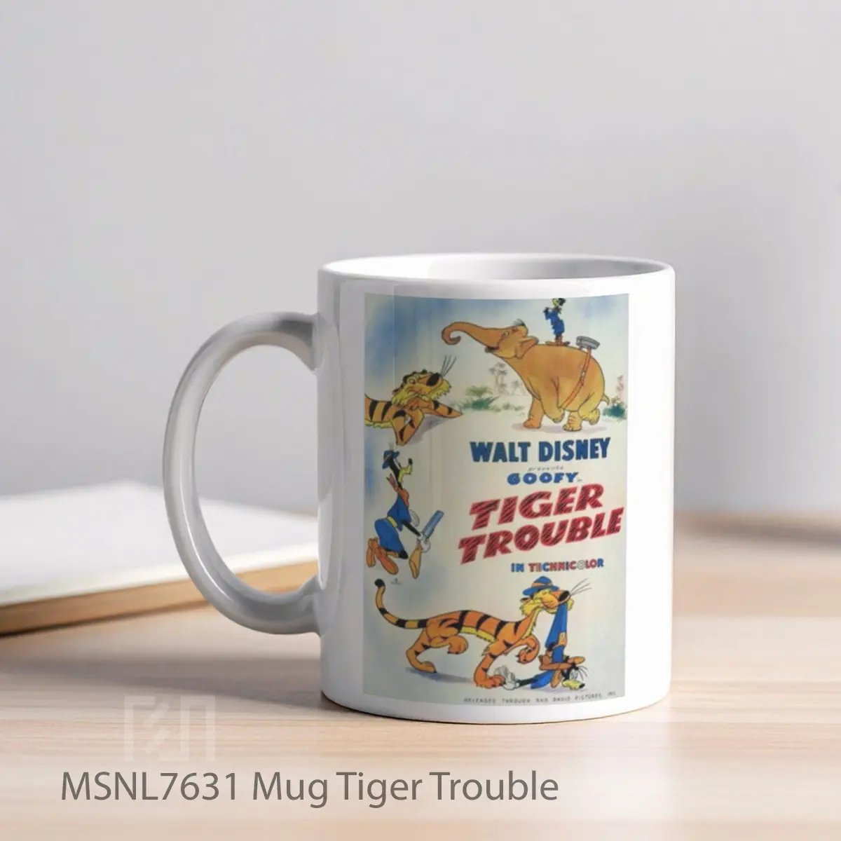 Mug Tiger Trouble Gelas Keramik Tema Film MSNL7631 - Tampak Kiri