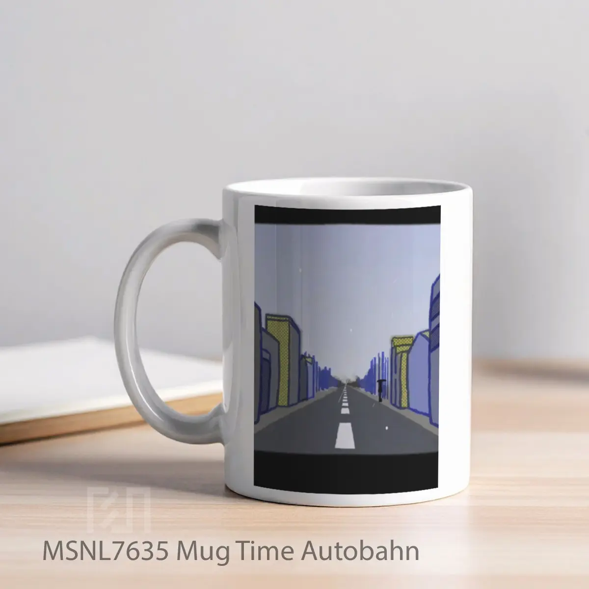 Mug Time Autobahn Gelas Keramik Tema Film MSNL7635 - Tampak Kiri