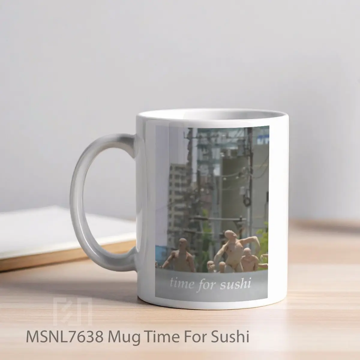 Mug Time For Sushi Gelas Keramik Tema Film MSNL7638 - Tampak Kiri