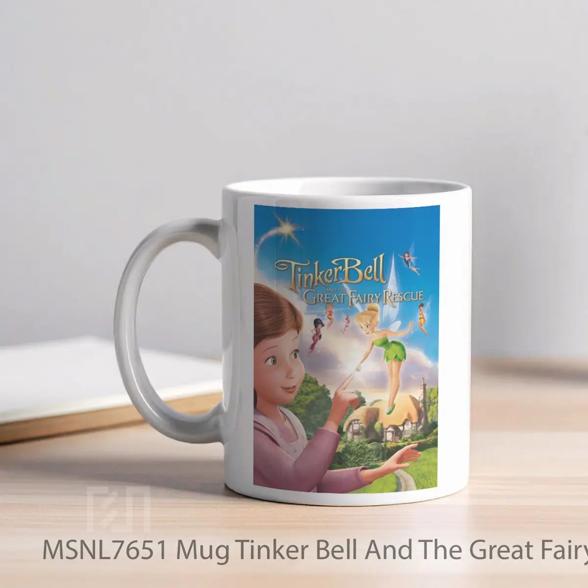 Mug Tinker Bell And The Great Fairy Rescue Gelas Keramik Tema Film MSNL7651 - Tampak Kiri