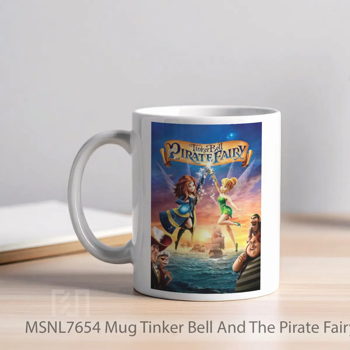 Mug Tinker Bell And The Pirate Fairy Gelas Keramik Tema Film MSNL7654 - Tampak Kiri