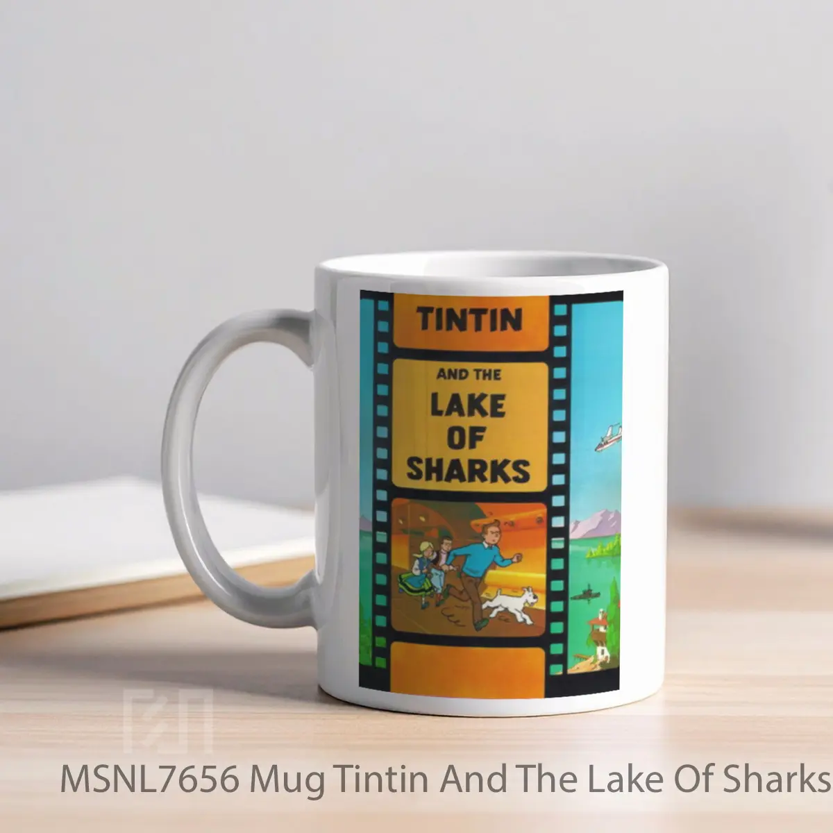 Mug Tintin And The Lake Of Sharks Gelas Keramik Tema Film MSNL7656 - Tampak Kiri