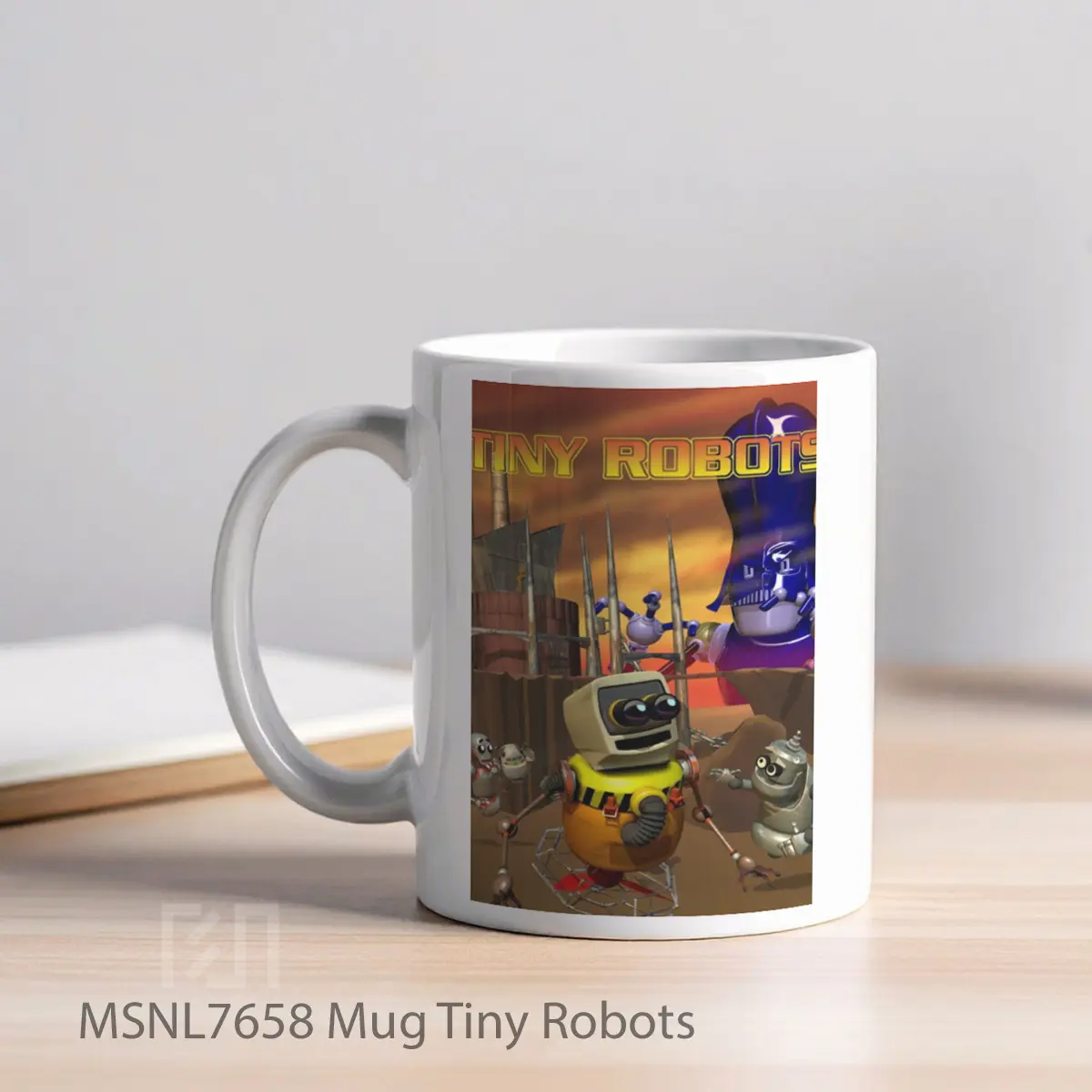 Mug Tiny Robots Gelas Keramik Tema Film MSNL7658 - Tampak Kiri