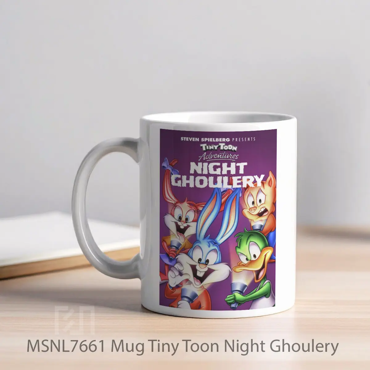 Mug Tiny Toon Night Ghoulery Gelas Keramik Tema Film MSNL7661 - Tampak Kiri