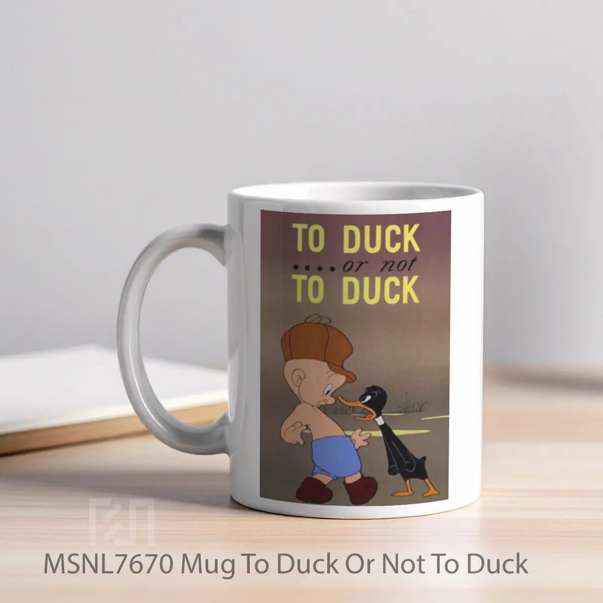 Mug To Duck Or Not To Duck Gelas Keramik Tema Film MSNL7670 - Tampak Kiri