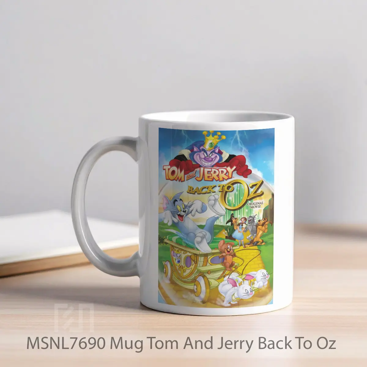 Mug Tom And Jerry Back To Oz Gelas Keramik Tema Film MSNL7690 - Tampak Kiri