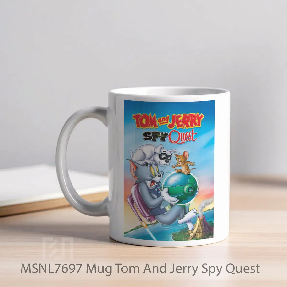 Mug Tom And Jerry Spy Quest Gelas Keramik Tema Film MSNL7697 - Tampak Kiri