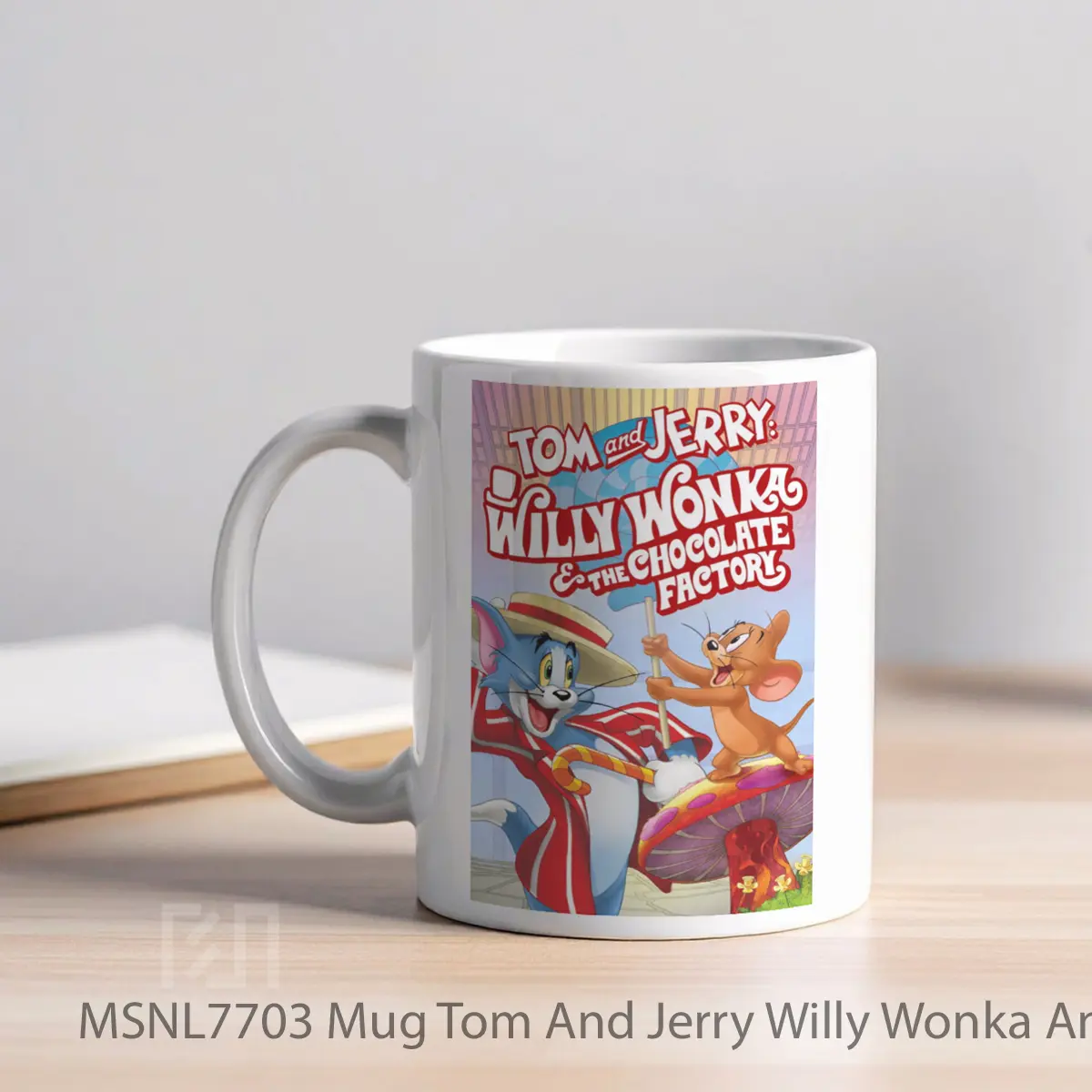 Mug Tom And Jerry Willy Wonka And The Chocolate Factory Gelas Keramik Tema Film MSNL7703 - Tampak Kiri