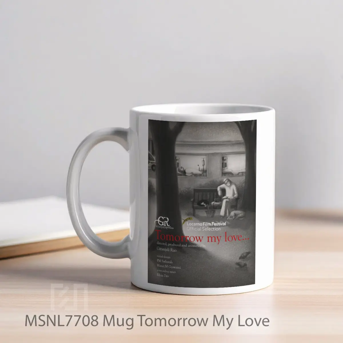 Mug Tomorrow My Love Gelas Keramik Tema Film MSNL7708 - Tampak Kiri