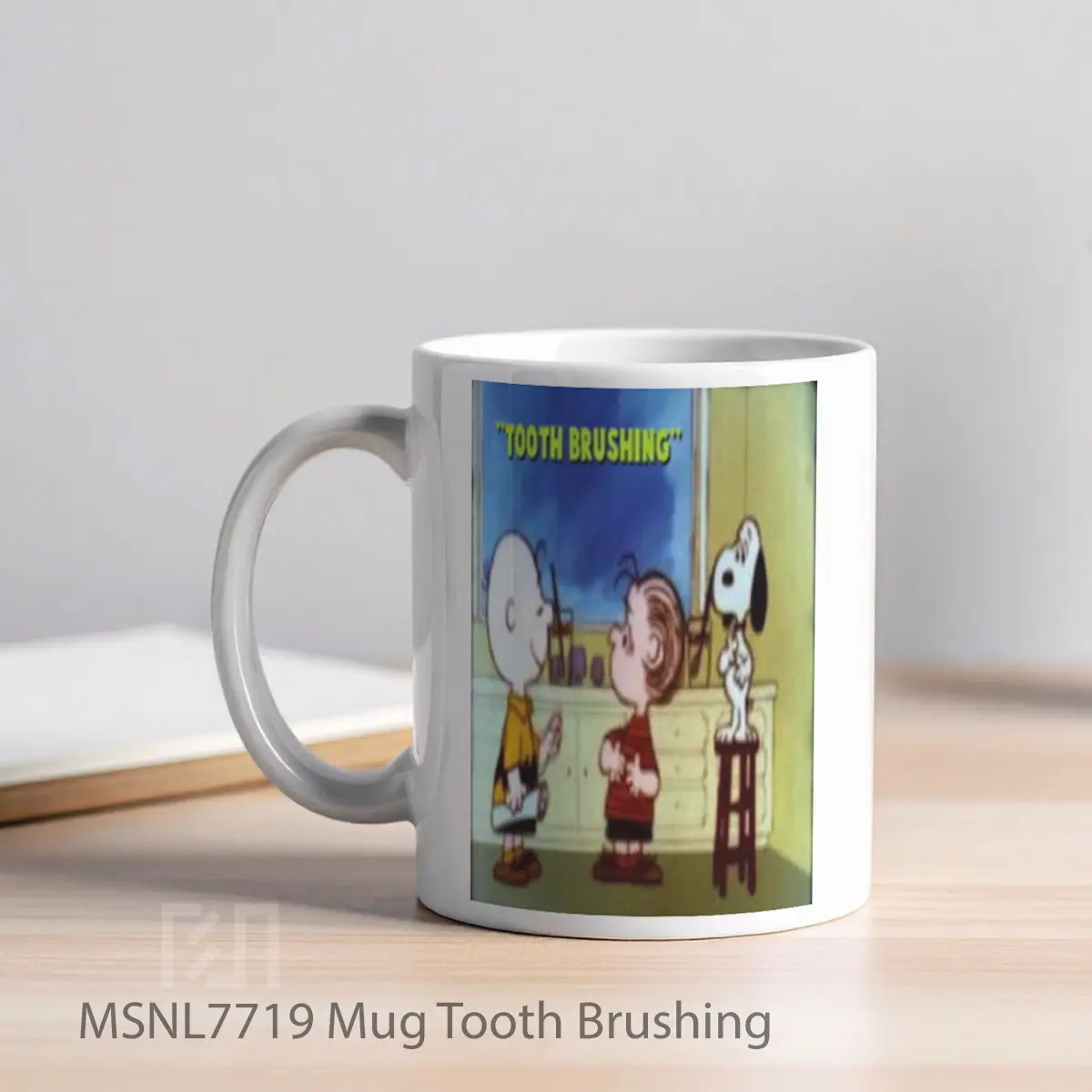 Mug Tooth Brushing Gelas Keramik Tema Film MSNL7719 - Tampak Kiri