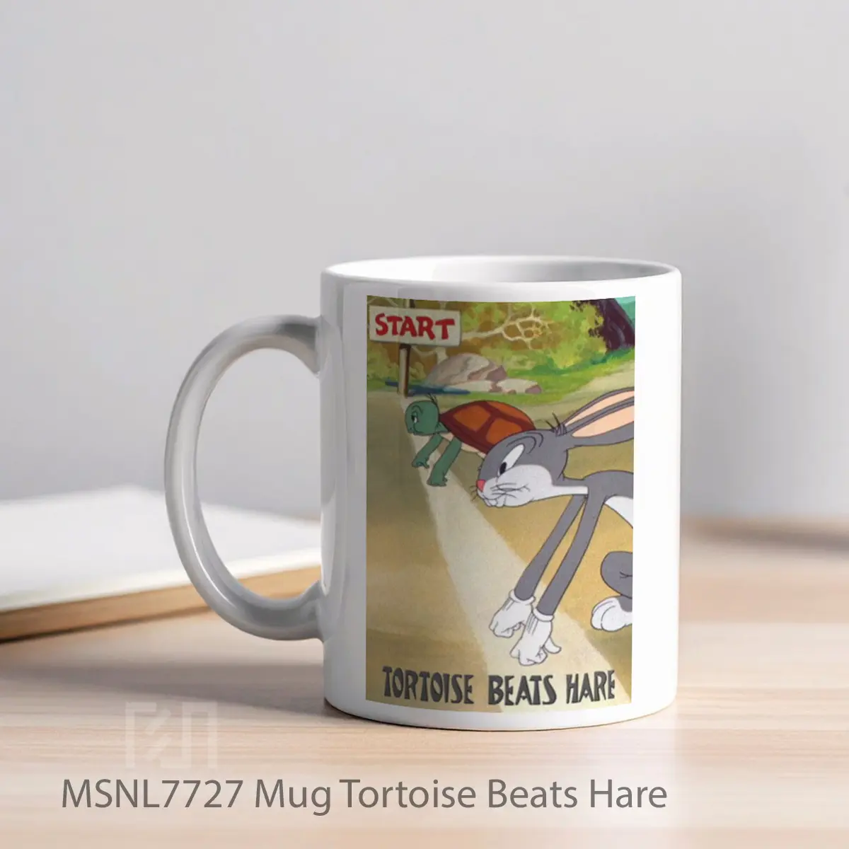 Mug Tortoise Beats Hare Gelas Keramik Tema Film MSNL7727 - Tampak Kiri