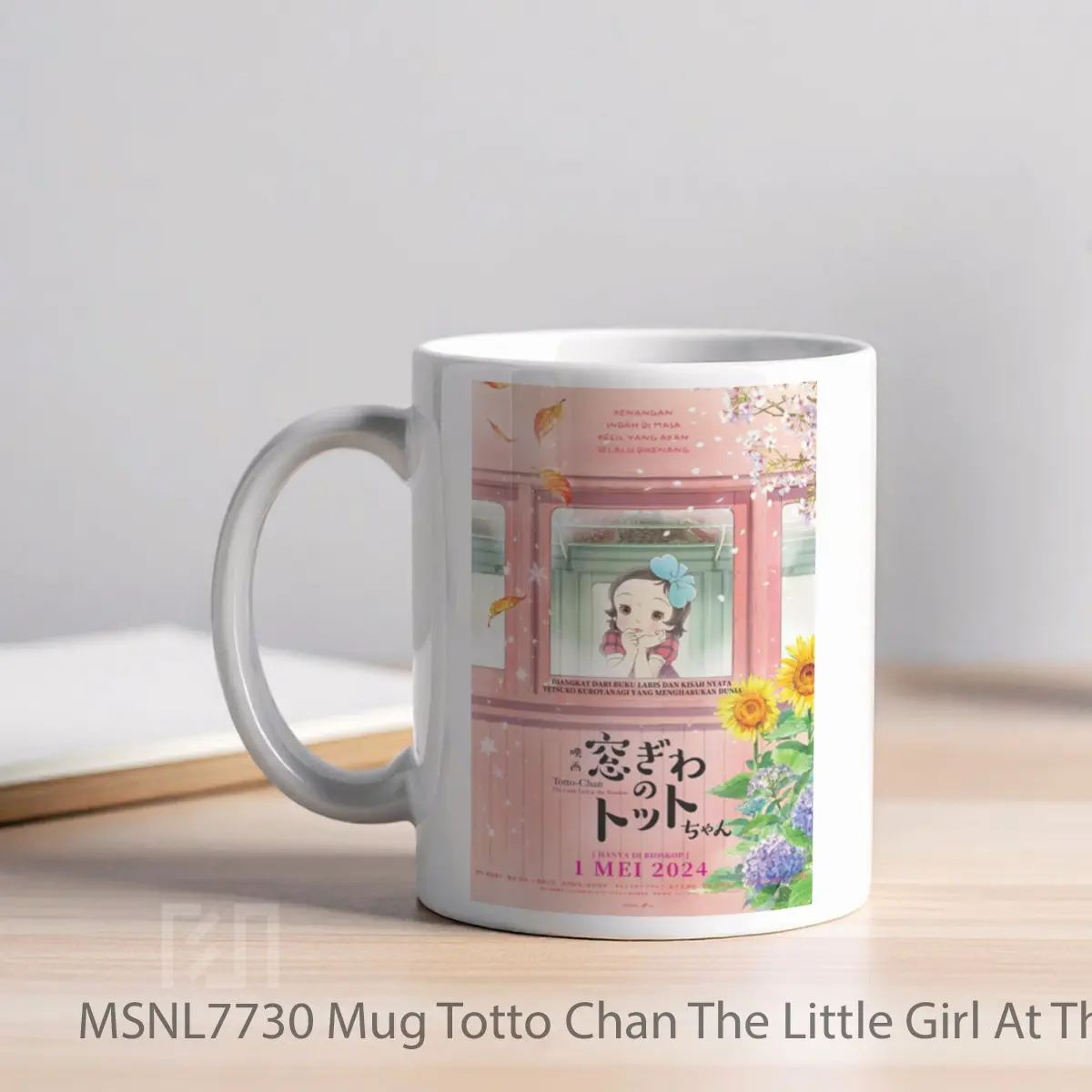 Mug Totto Chan The Little Girl At The Window Gelas Keramik Tema Film MSNL7730 - Tampak Kiri