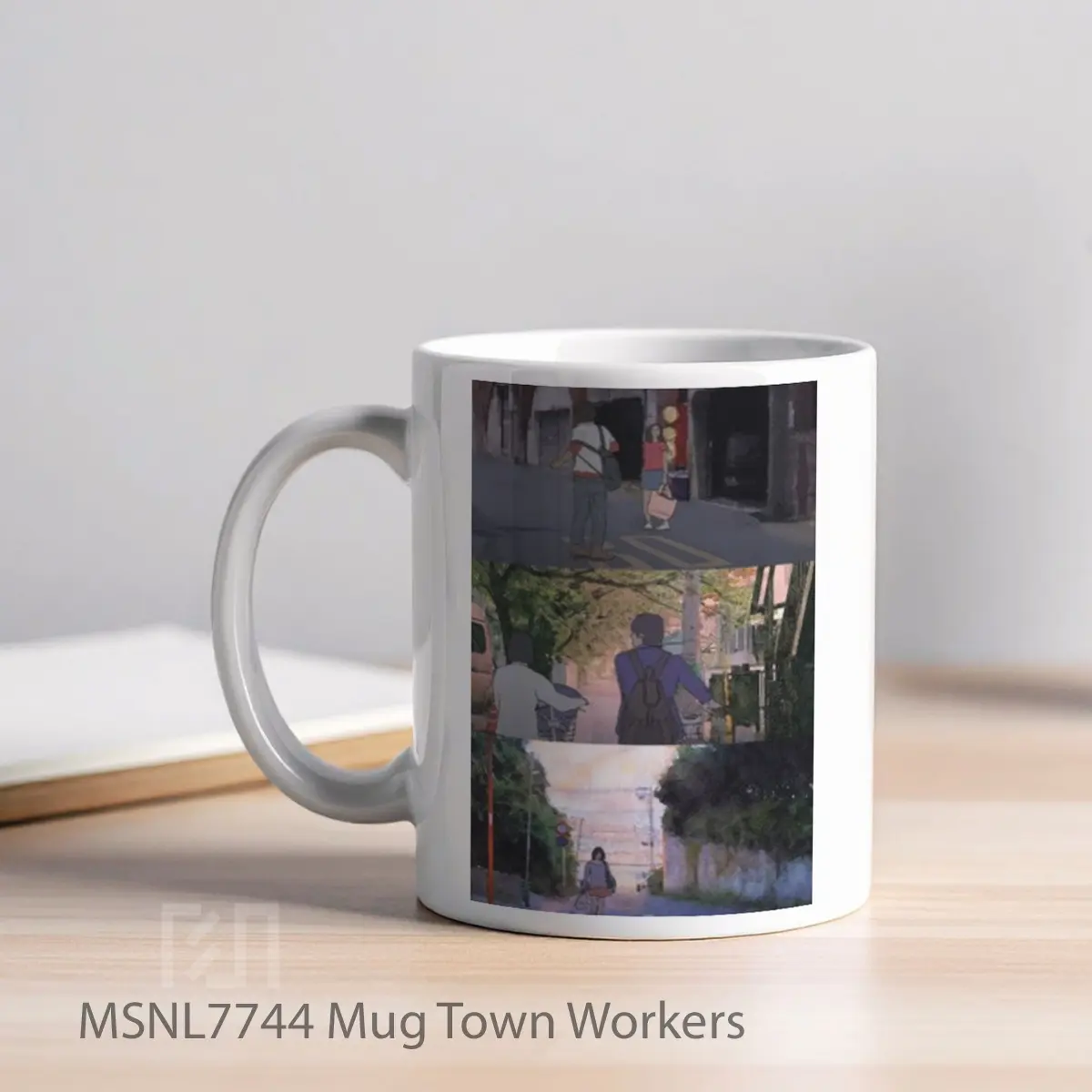 Mug Town Workers Gelas Keramik Tema Film MSNL7744 - Tampak Kiri