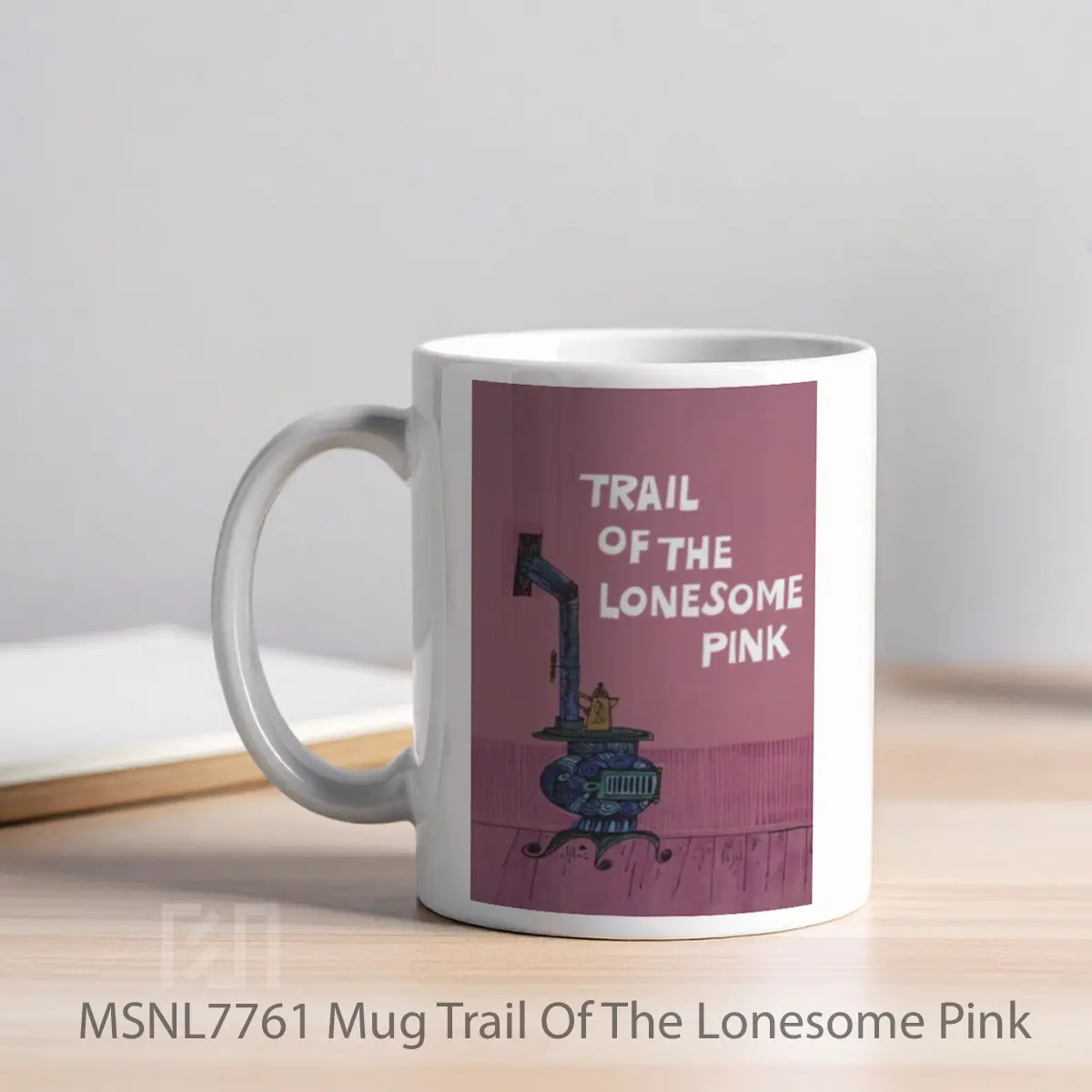 Mug Trail Of The Lonesome Pink Gelas Keramik Tema Film MSNL7761 - Tampak Kiri