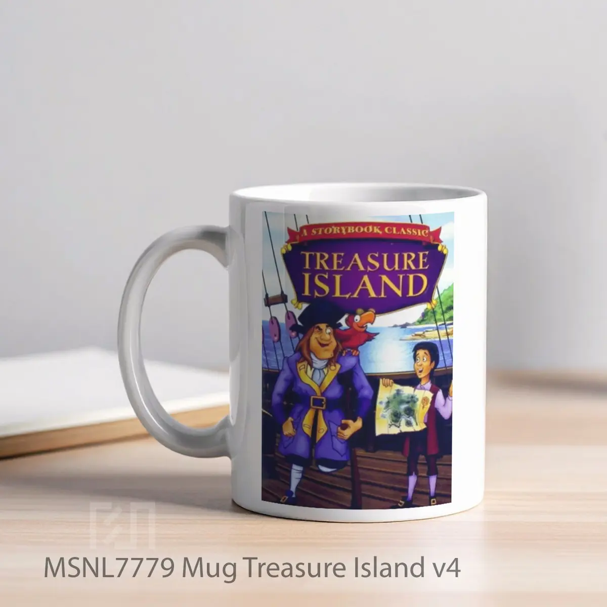 Mug Treasure Island V4 Gelas Keramik Tema Film MSNL7779 - Tampak Kiri