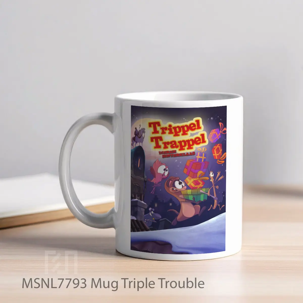 Mug Triple Trouble Gelas Keramik Tema Film MSNL7793 - Tampak Kiri