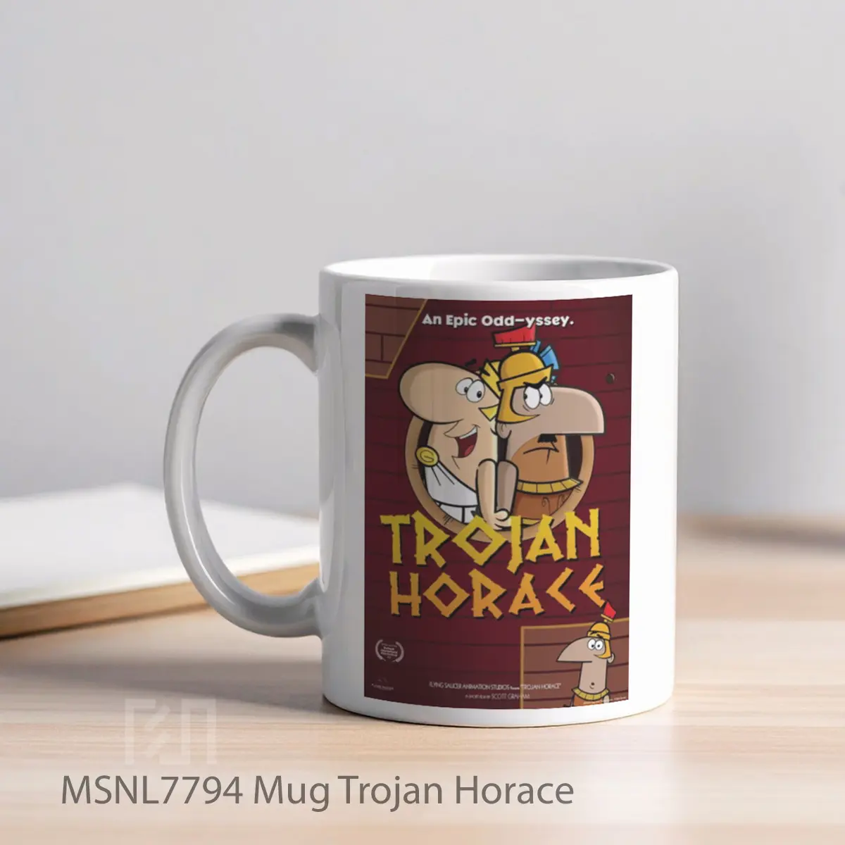Mug Trojan Horace Gelas Keramik Tema Film MSNL7794 - Tampak Kiri