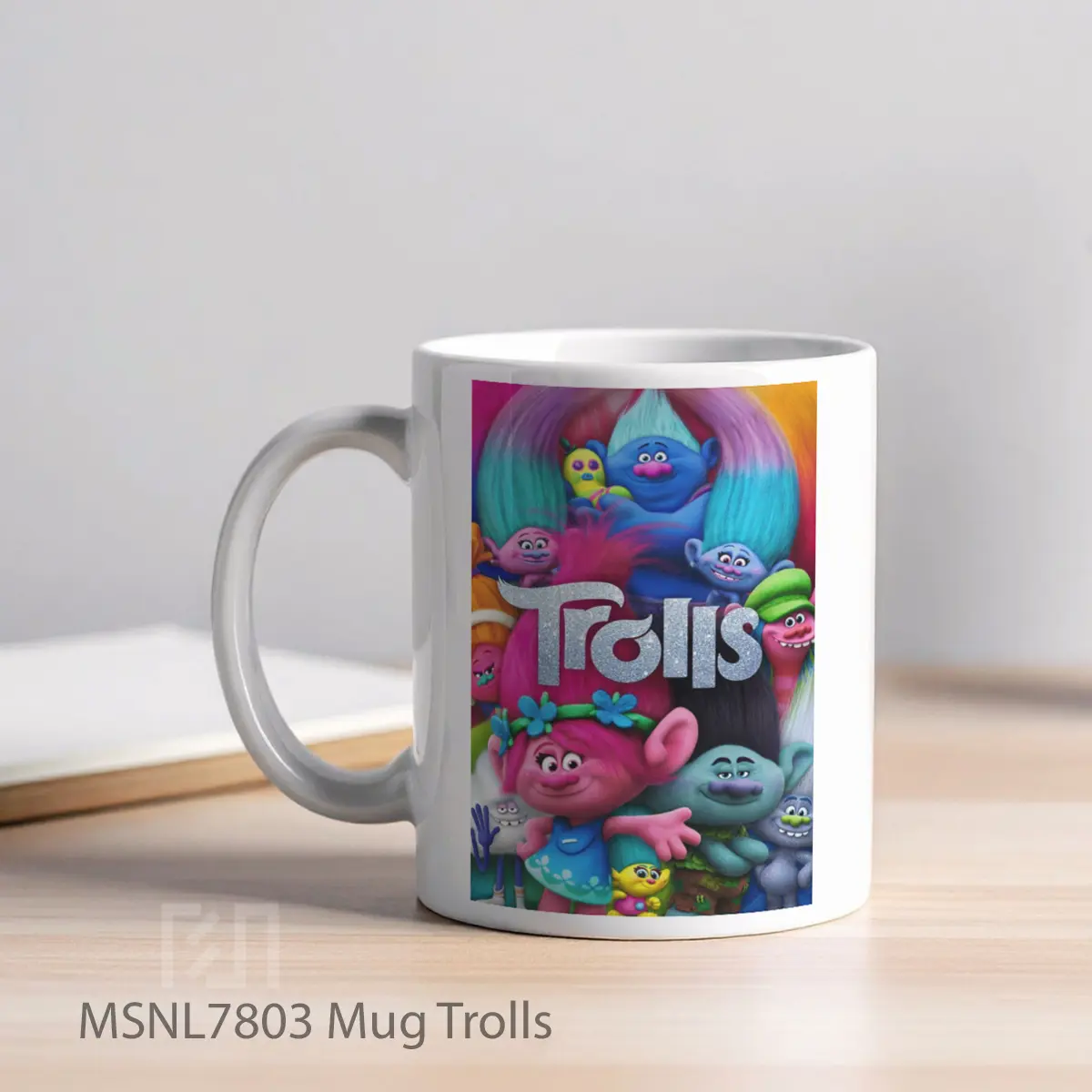 Mug Trolls Gelas Keramik Tema Film MSNL7803 - Tampak Kiri
