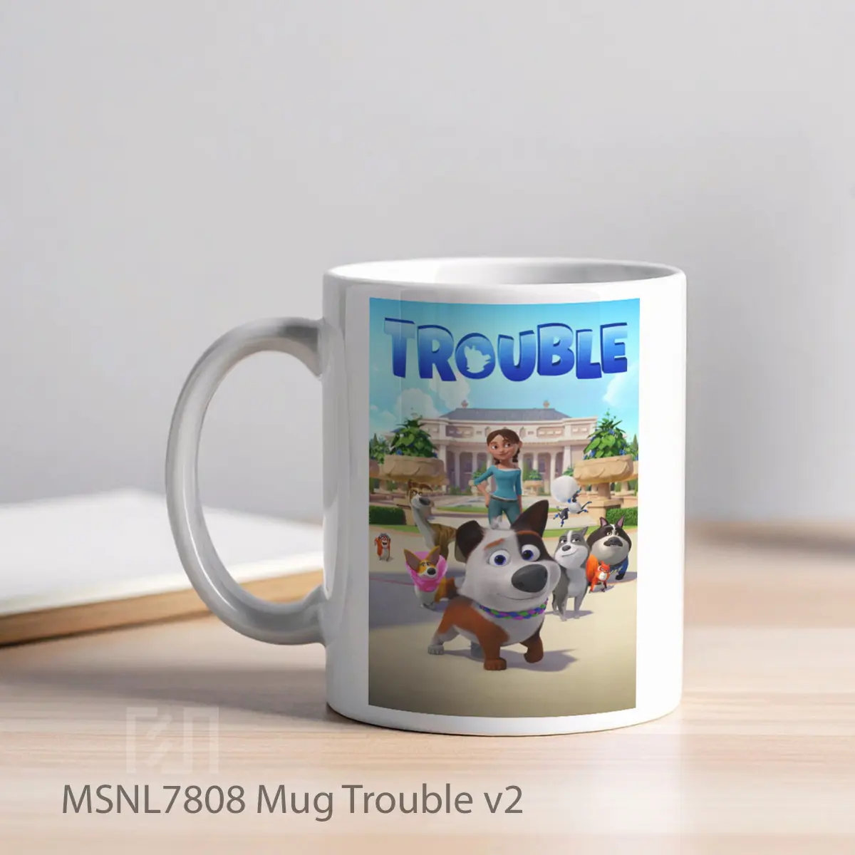 Mug Trouble V2 Gelas Keramik Tema Film MSNL7808 - Tampak Kiri