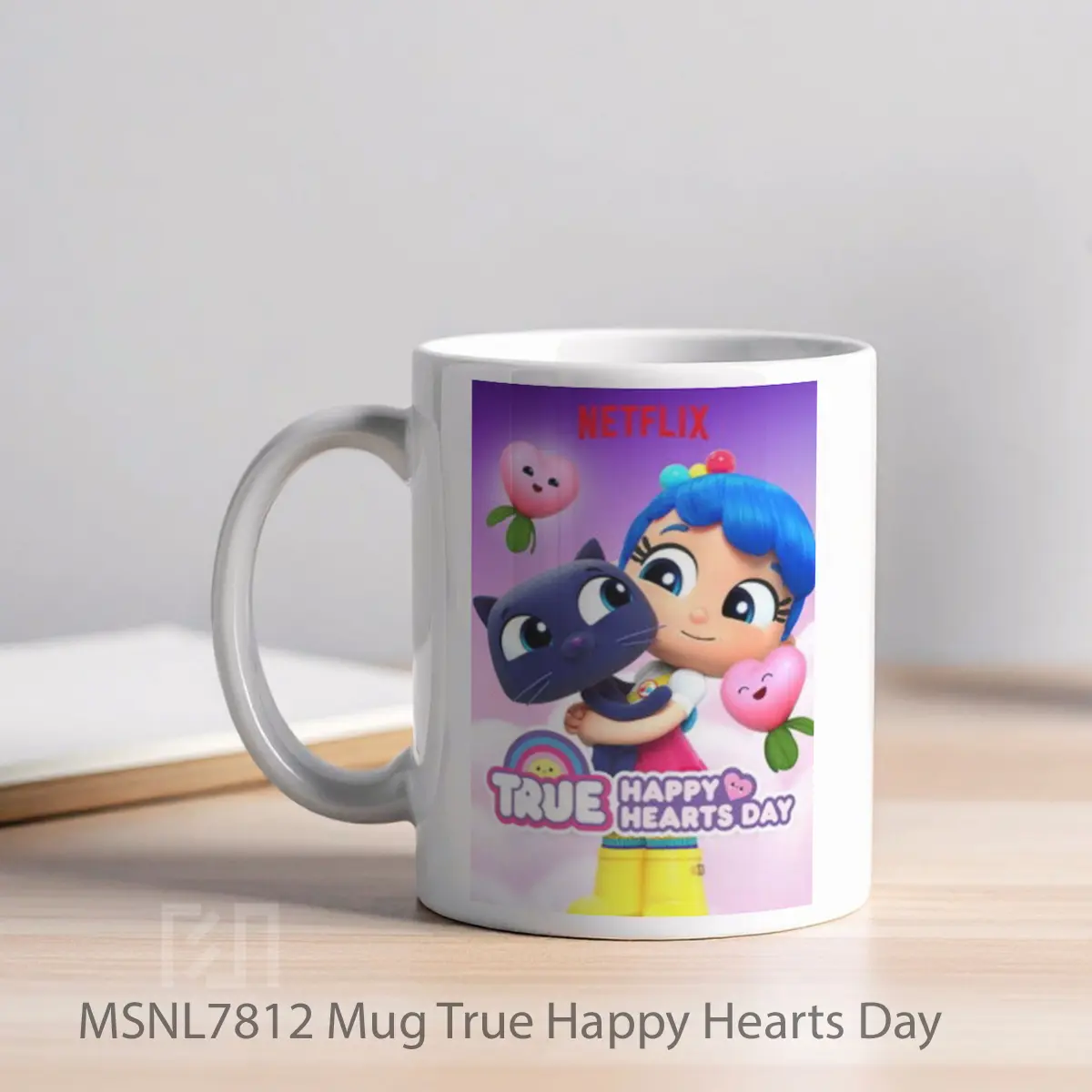 Mug True Happy Hearts Day Gelas Keramik Tema Film MSNL7812 - Tampak Kiri