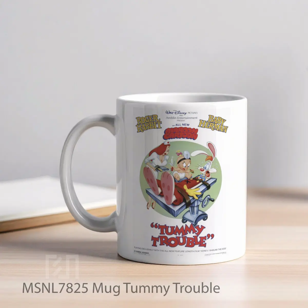 Mug Tummy Trouble Gelas Keramik Tema Film MSNL7825 - Tampak Kiri