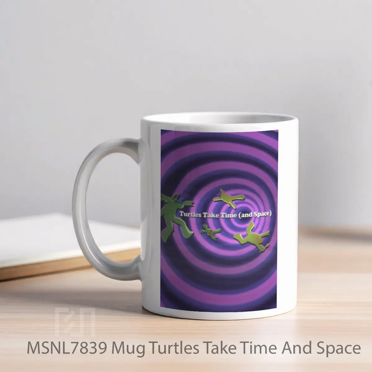 Mug Turtles Take Time And Space Gelas Keramik Tema Film MSNL7839 - Tampak Kiri