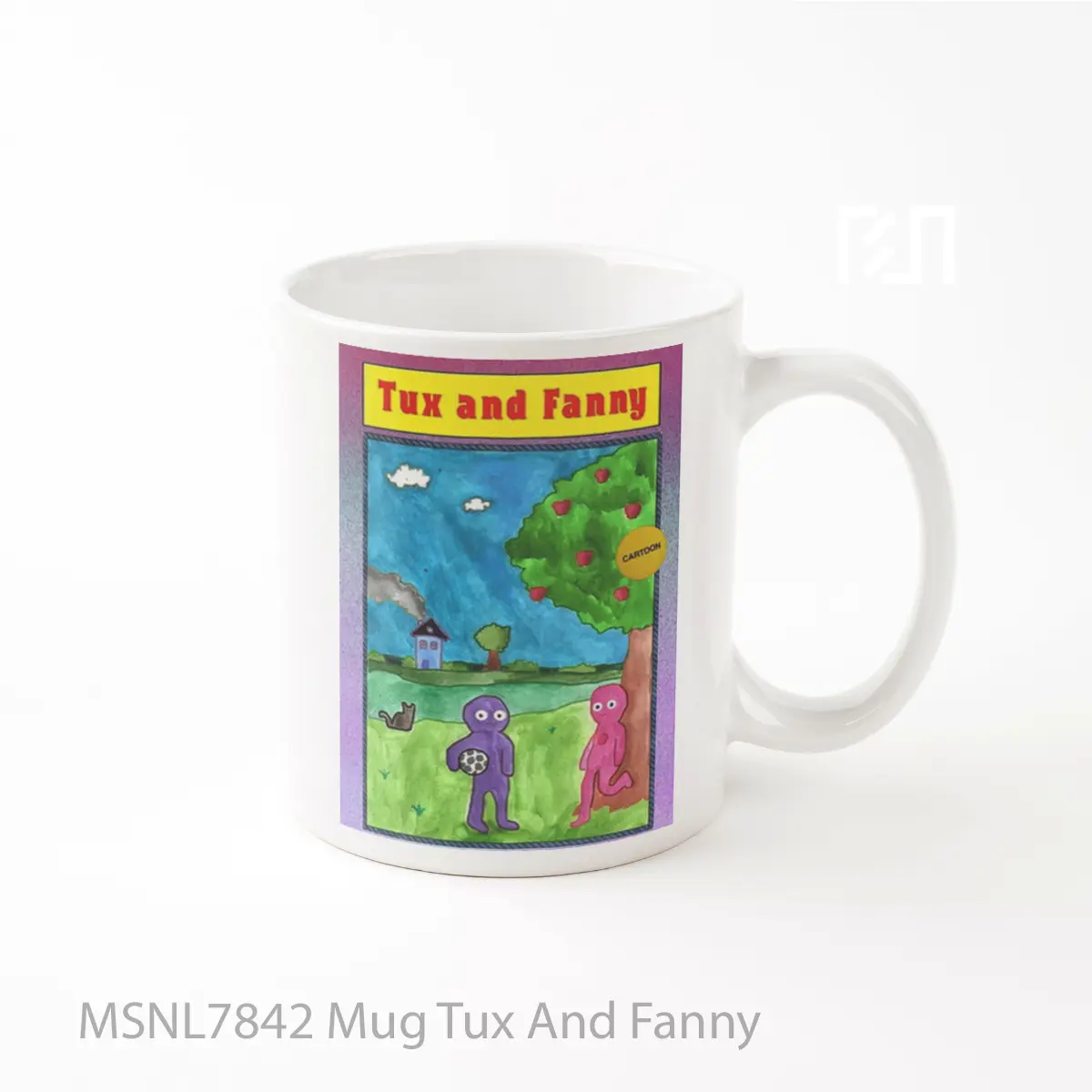 Mug Tux And Fanny Gelas Keramik Tema Film MSNL7842