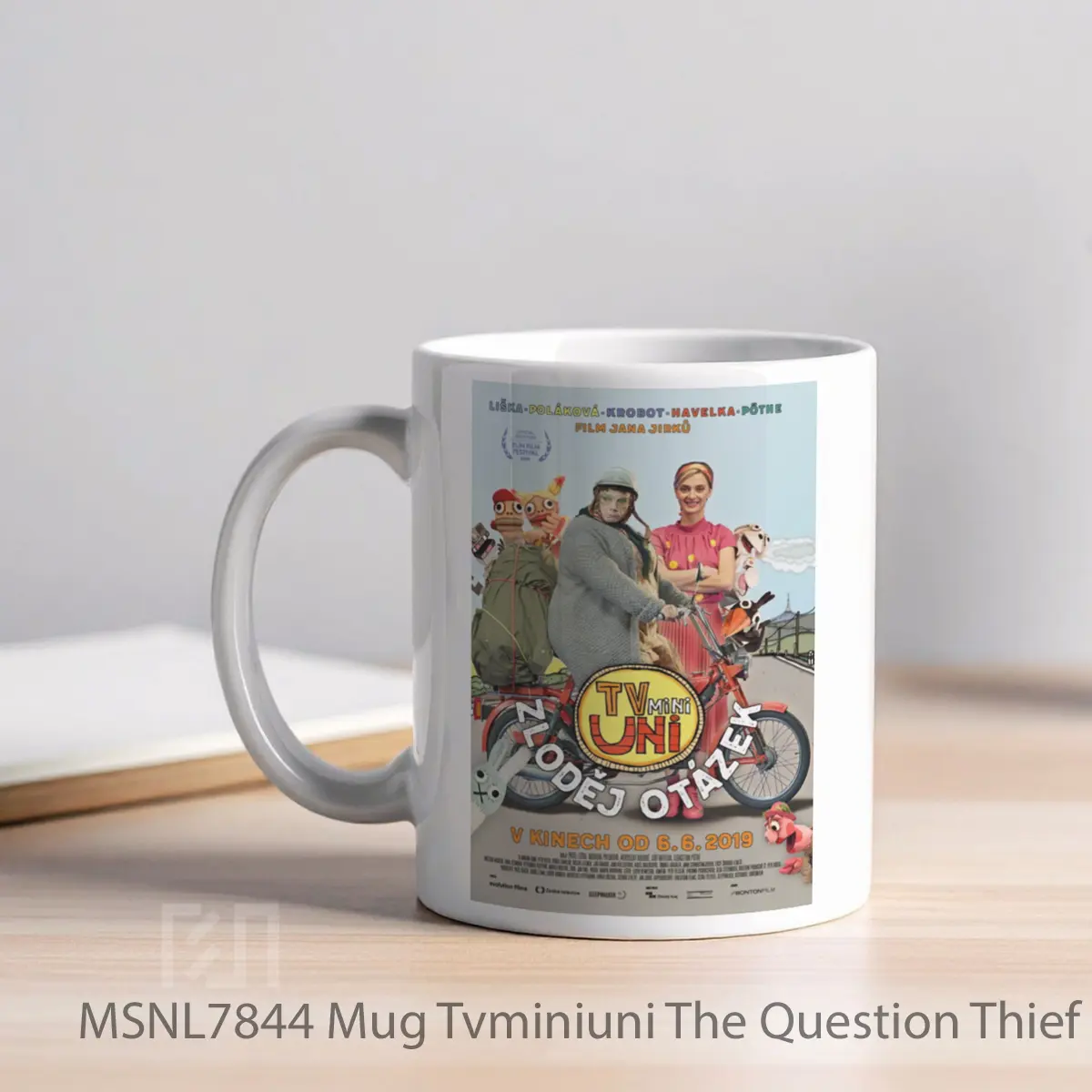 Mug Tvminiuni The Question Thief Gelas Keramik Tema Film MSNL7844 - Tampak Kiri