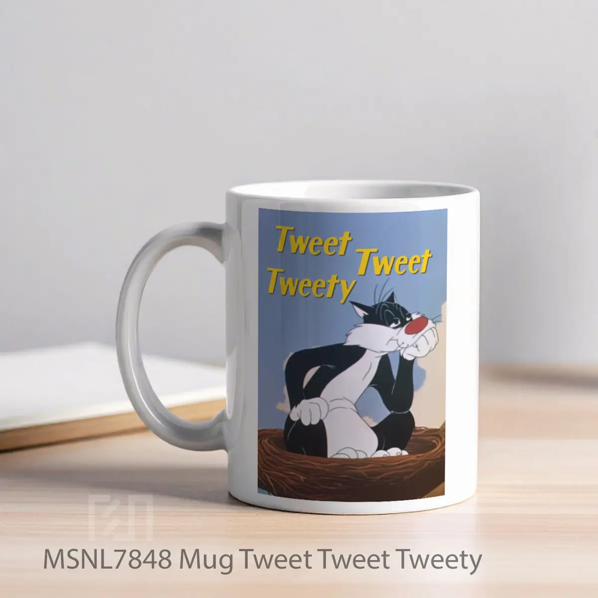 Mug Tweet Tweet Tweety Gelas Keramik Tema Film MSNL7848 - Tampak Kiri