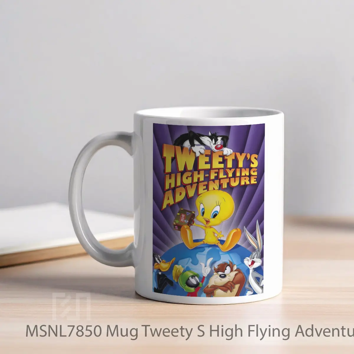 Mug Tweety S High Flying Adventure Gelas Keramik Tema Film MSNL7850 - Tampak Kiri
