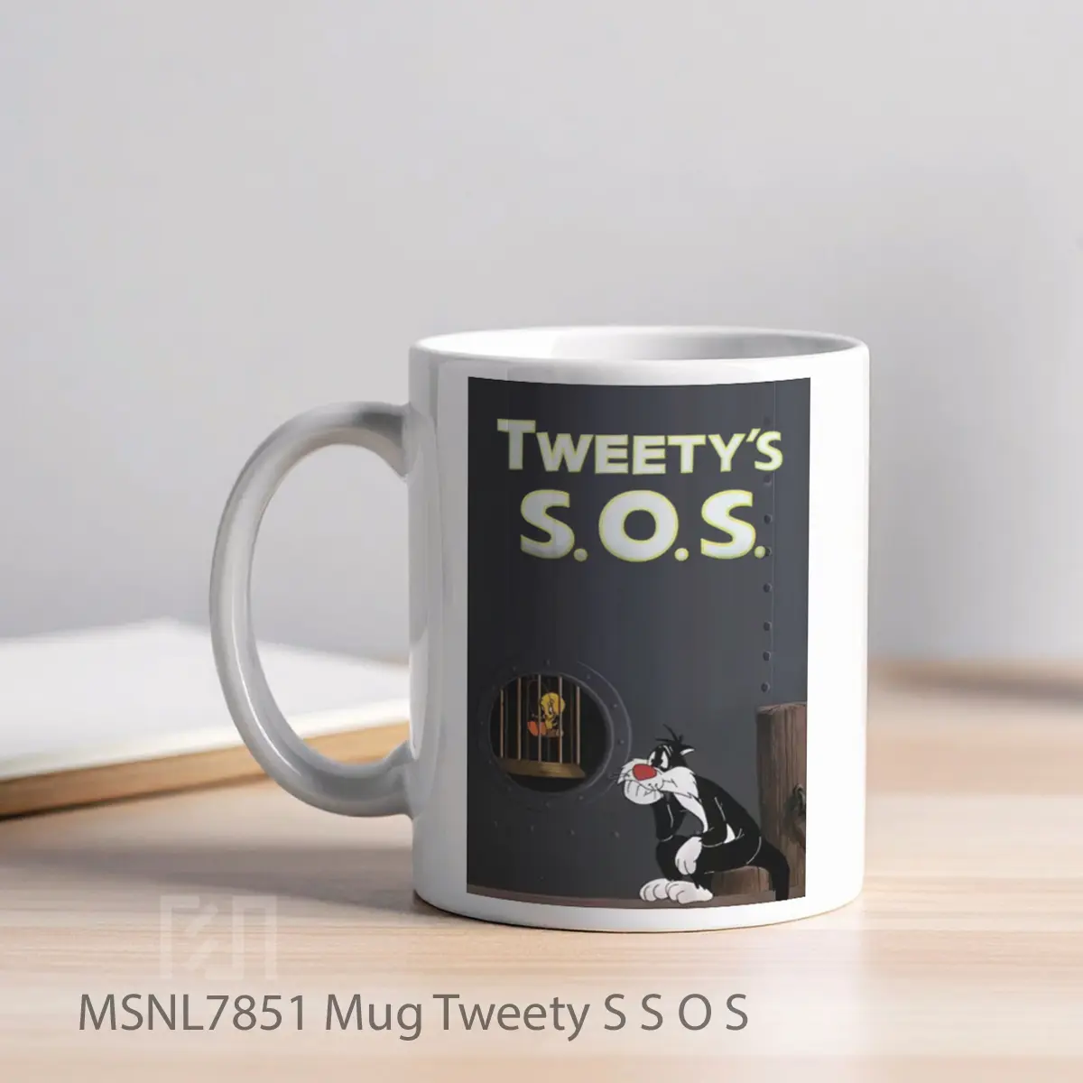 Mug Tweety S S O S Gelas Keramik Tema Film MSNL7851 - Tampak Kiri