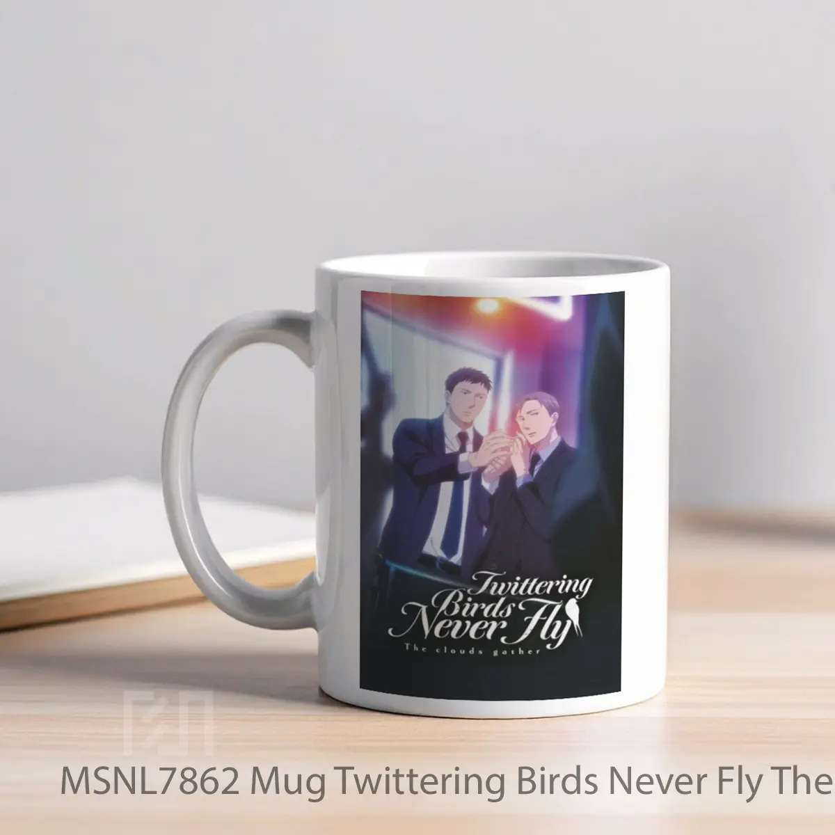 Mug Twittering Birds Never Fly The Clouds Gather Gelas Keramik Tema Film MSNL7862 - Tampak Kiri